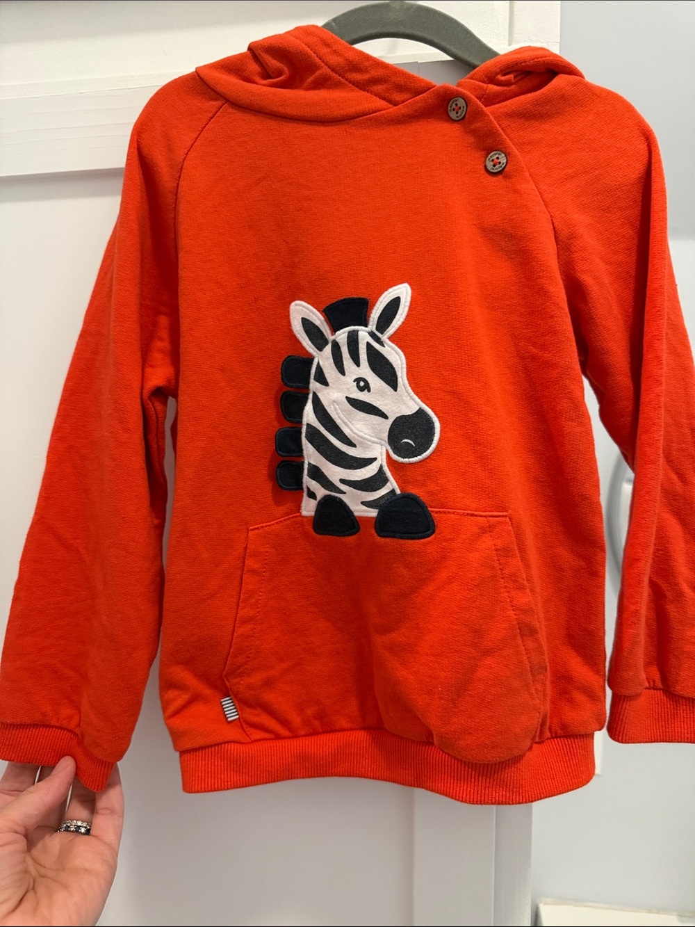 Mayoral Red Hooded Sweatshirt with Zebra Applique